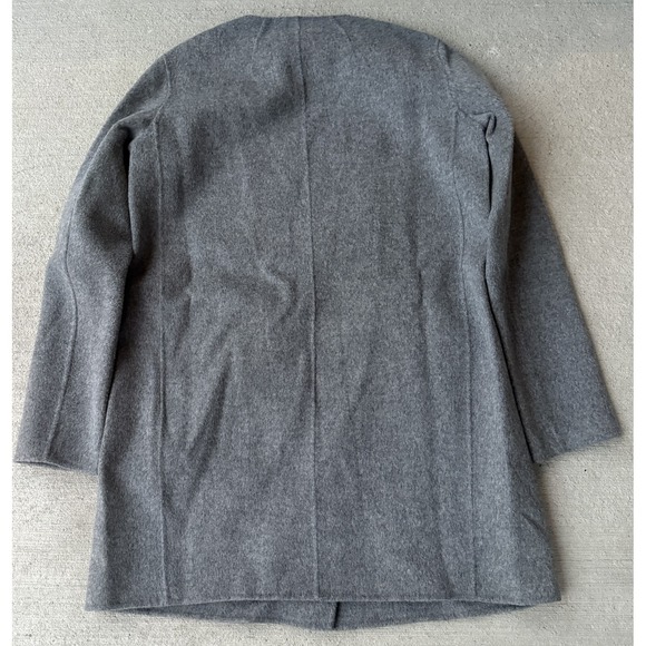 Theory Nyma New Divide Gray Wool Cashmere Peacoat Women's Double Face Size P - Picture 2 of 6